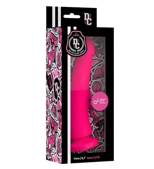 Neonově růžové silikonové dildo s přísavkou
