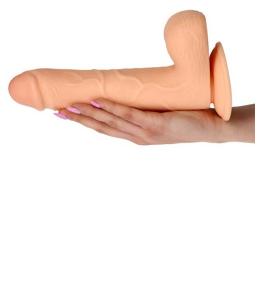 Silné dildo tělové barvy s přísavkou Real