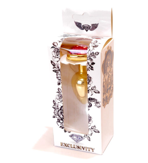 Zlatá zátka s růžovým srdcem