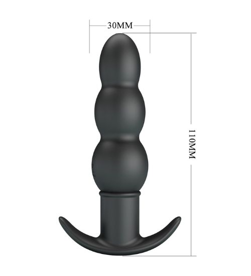 Vibrační třístupňový silikonový anální kolík