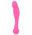 Oboustranné růžové silikonové dildo