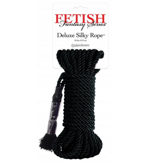 Černé hedvábné lano shibari 10m