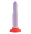 Pružné fialové dildo s červenou přísavkou