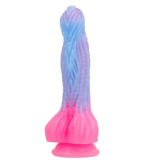 Pastelově modro-růžové dildo Epic s 3D strukturou
