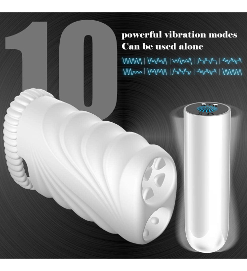 Měkký masturbátor s výstupky a vibracemi