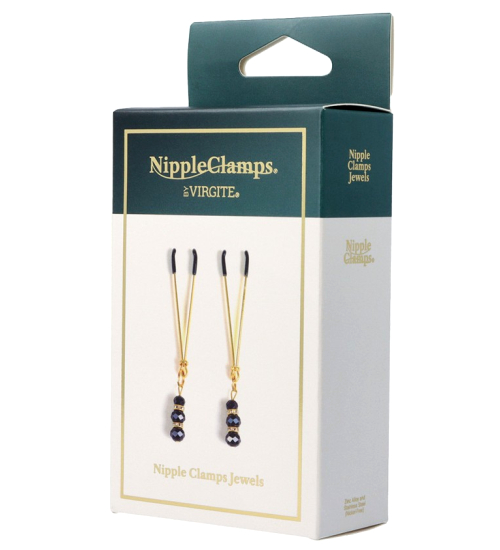 Svorky na bradavky černé korálky