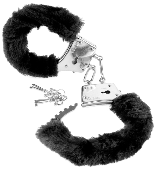 Pouta s kožešinou - černá