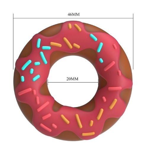 Vtipný silikonový erekční kroužek ve tvaru donutu