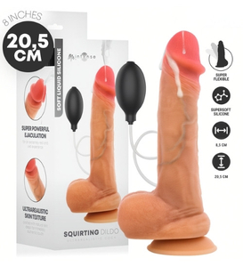 Realistické silikonové dildo s funkcí ejakulace 20,5 cm