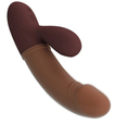 Hnědý vibrátor pro bod G a klitoris 