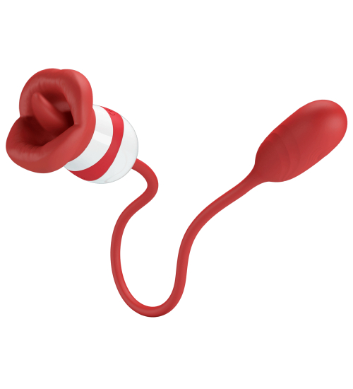 Stimulátor 2 v 1 s jazykem a kuličkou pro potěšení 