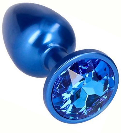 Modrý anální kolík s krystalem