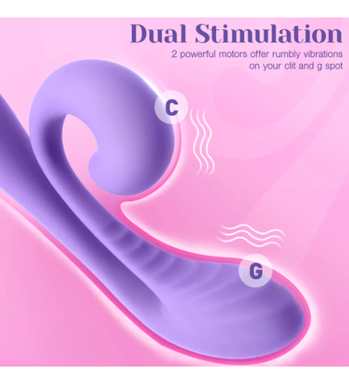 Fialový flirtující multitaskingový vibrátor