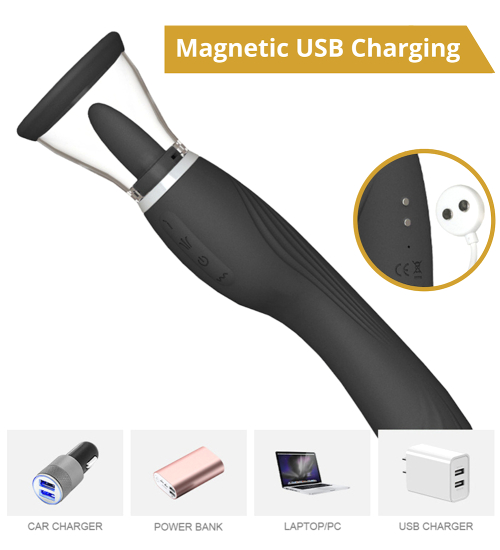 Vibrátor s funkcí jazyka a sání