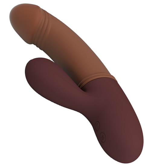 Hnědý vibrátor pro bod G a klitoris