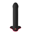 Silikonové černé dildo s červenou přísavkou