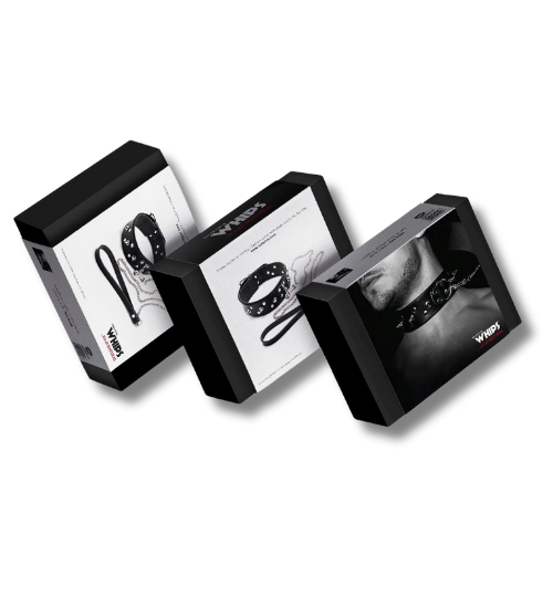 Pánský obojek s nýty a kovovou šňůrkou na krk