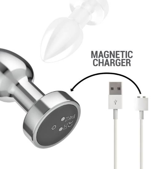 Metalová anální zátka s bezdrátovým ovladačem