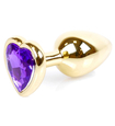 Zlatá zátka s fialovým srdcem