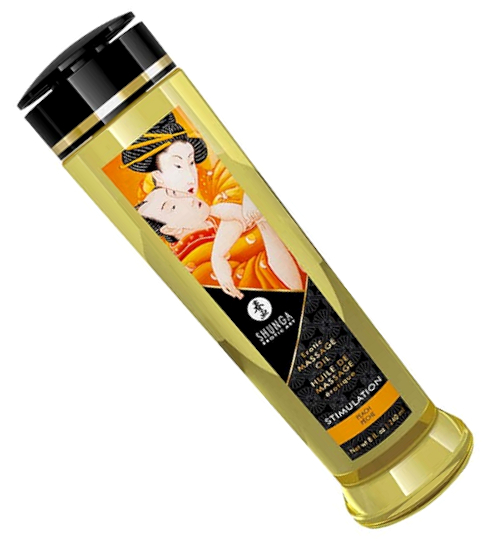 Erotický masážní olej s vůní broskve