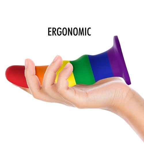Duhové silikonové dildo Mythology