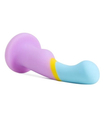 Tříbarevné dildo z měkkého silikonu