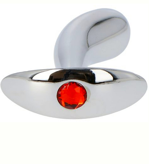 Stříbrná zástrčka s červeným krystalem