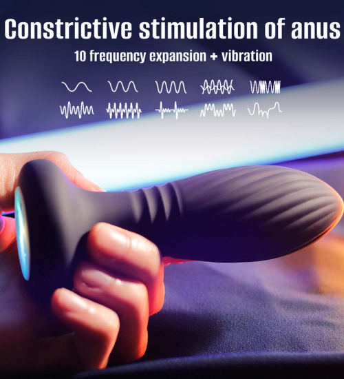 Anální zátka s postupujícími pohyby a osvětlením