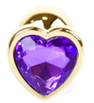 Zlatá zátka s fialovým srdcem