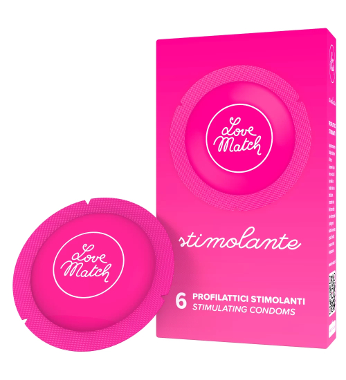 Diskrétní kondomy se stimulací, 6 ks