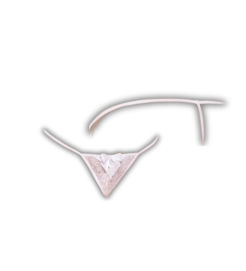 Bílá sexy tanga s rozparkem