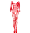 Červené bodystocking s dlouhým rukávem