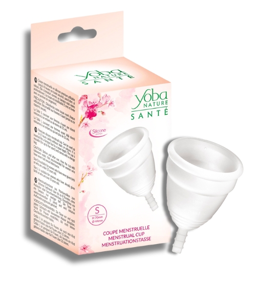 Bílý menstruační kalíšek velikosti S s pouzdrem