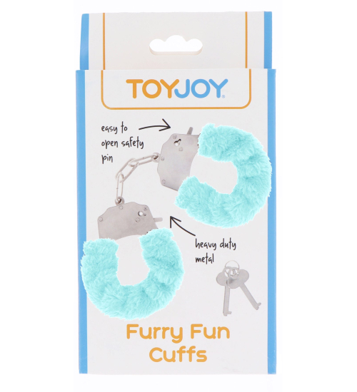 Pouta s kožešinou - modrá