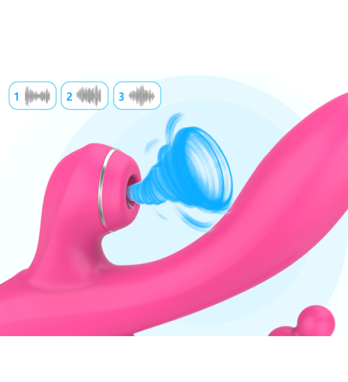 Multifunkční růžový vibrátor s análními korálky