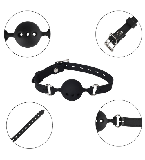 Bondážní roubík se silikonovou kuličkou