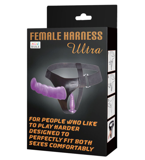 Fialový dvojitý strapon pro ženy