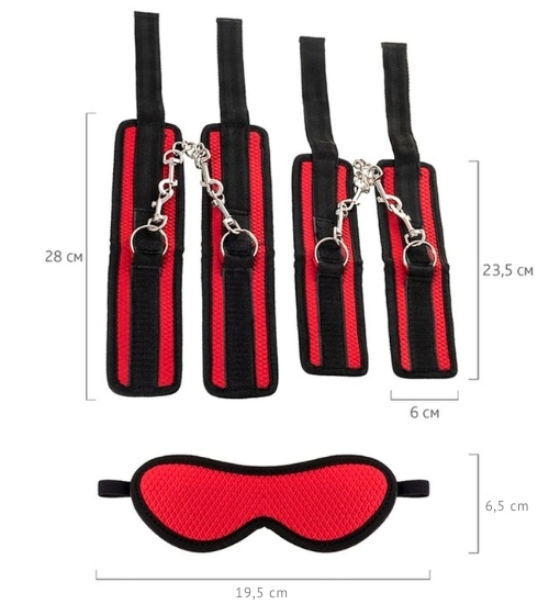 Červenočerná bondage sada