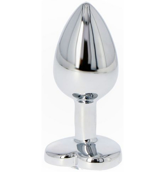 Stříbrná zástrčka s bílým krystalem