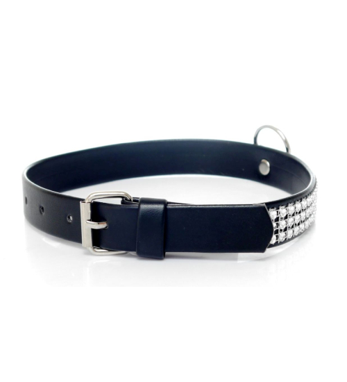 Černý nastavitelný límec s flitry