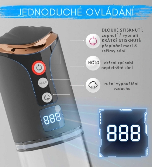 Automatická pumpa s 8 sacími režimy