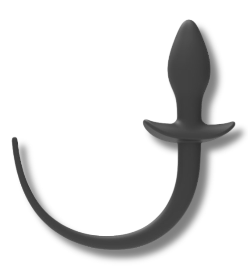 Černý anální kolík s ocasem