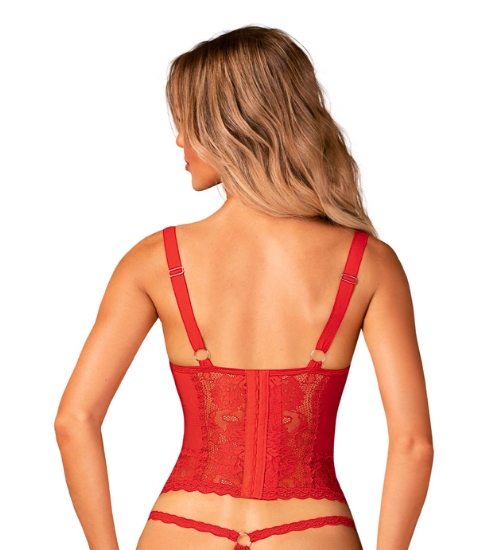 Červený krajkový korzet