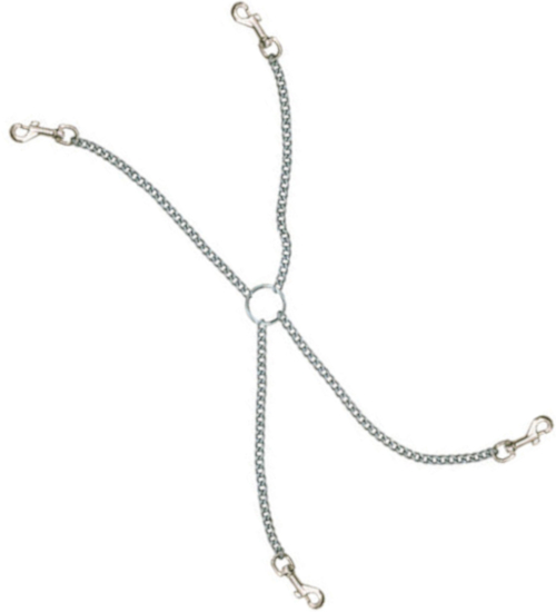 Řetízek s karabinami na kroužku