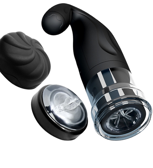 Rotační a posuvný mužský masturbátor