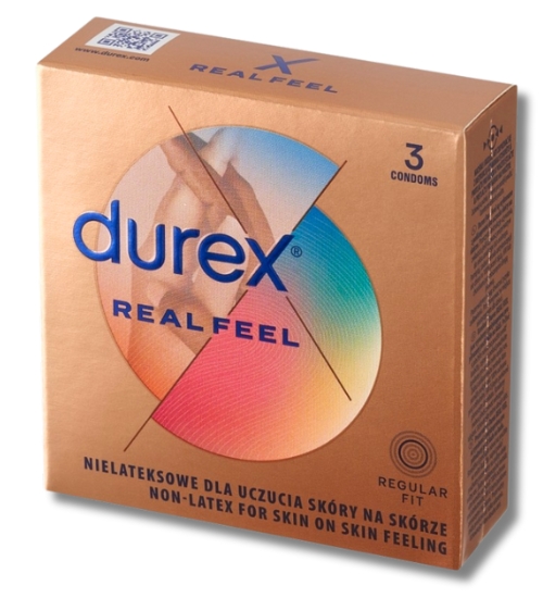 Nelatexové kondomy Durex Real Feel