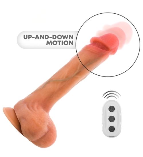 Realistické dildo s přírazovým pohybem a dálkovým ovládáním