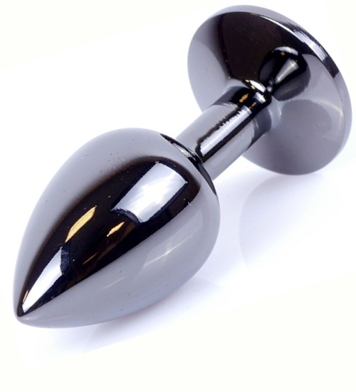 Černá zástrčka se stříbrným krystalem