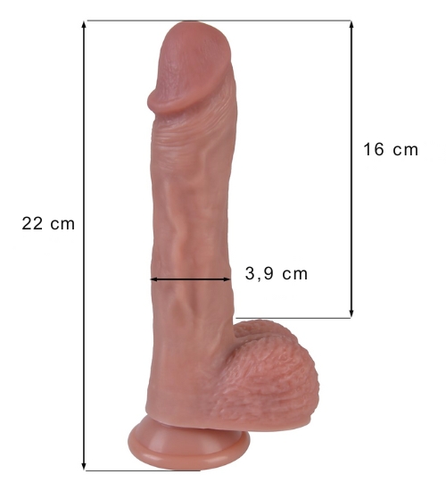 Realistické silikonové dildo 22 cm