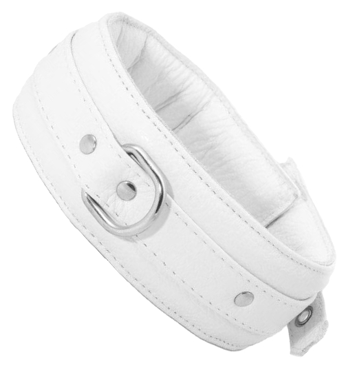 Bílý kožený měkký límec